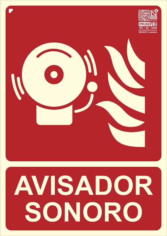 SEÑAL AVISADOR SONORO CLASE B 29,7X21 CM